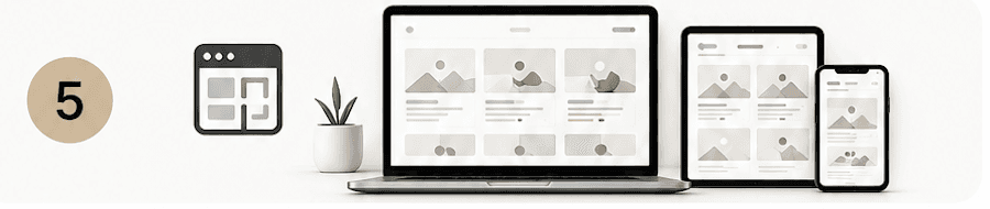 Website design displayed on a laptop
