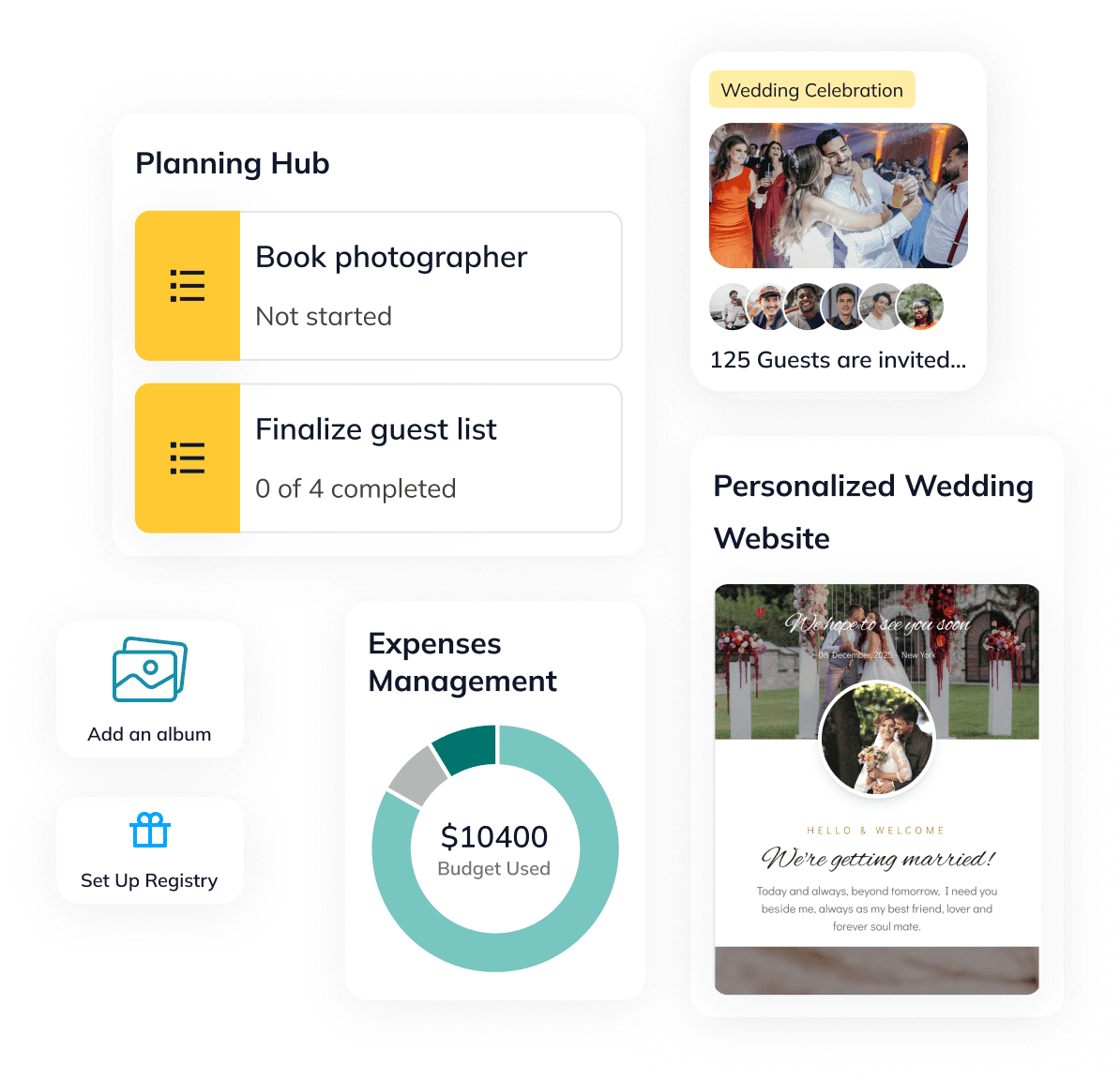 Akitu AI wedding assistant mascot with a heart icon