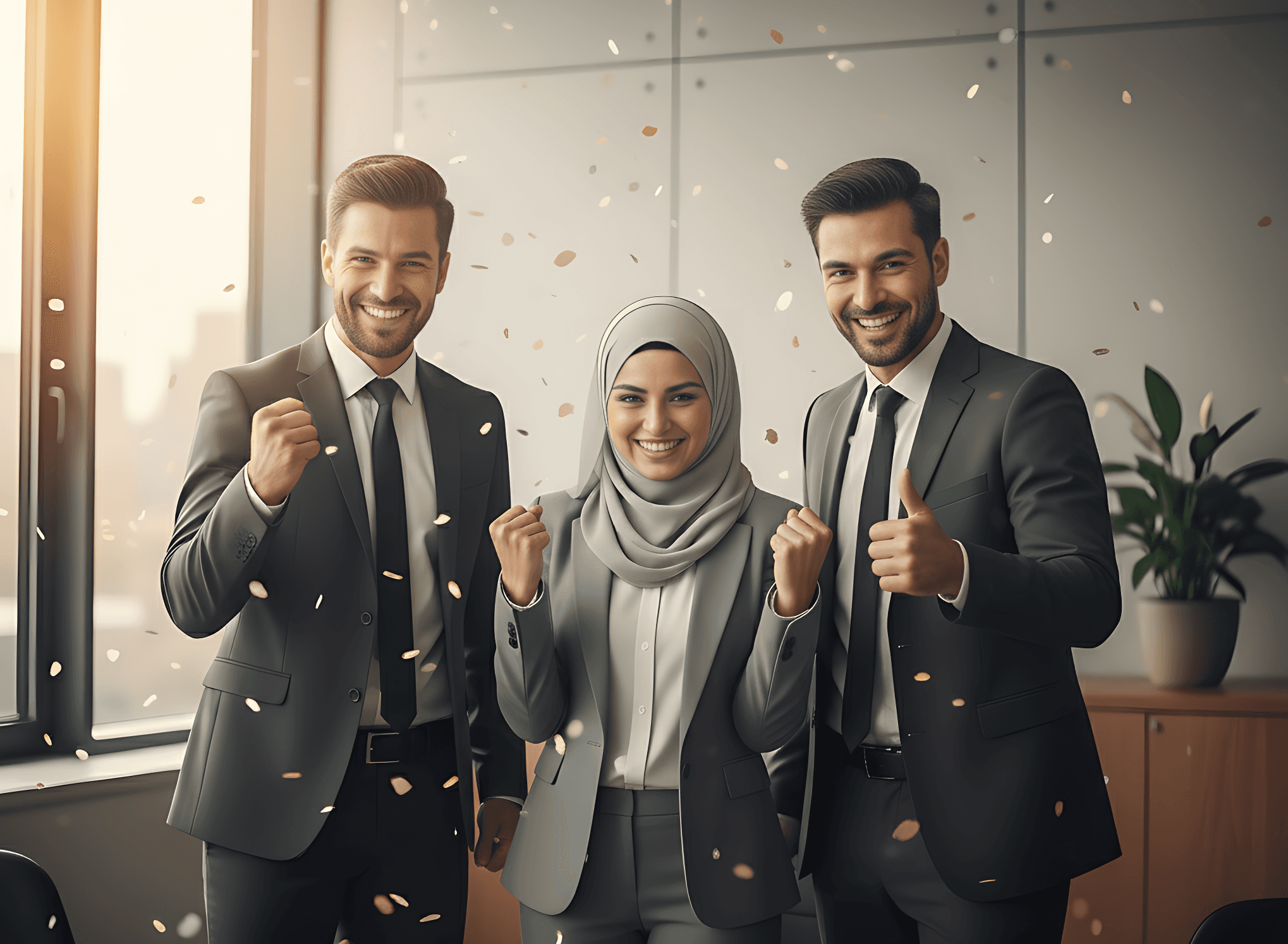 Team members celebrating