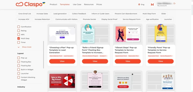 Claspo-multi-step-templates-library