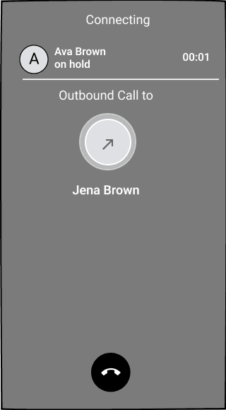 Connecting — caller on hold