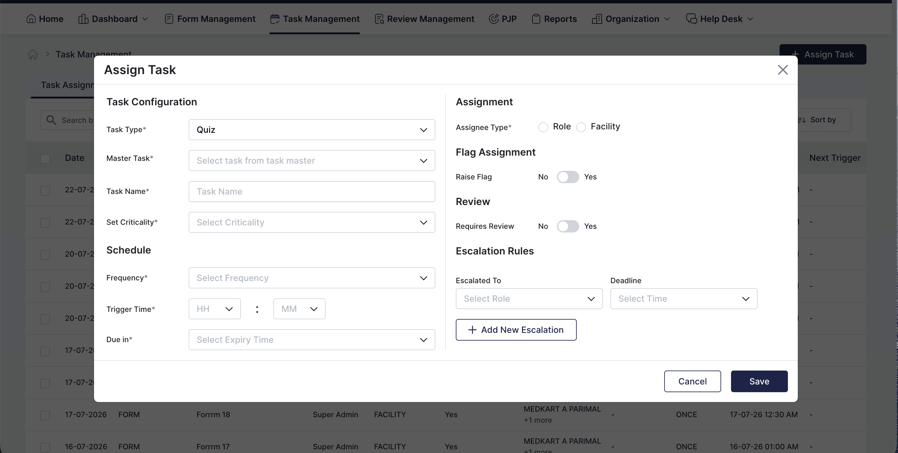 Assigning tasks
