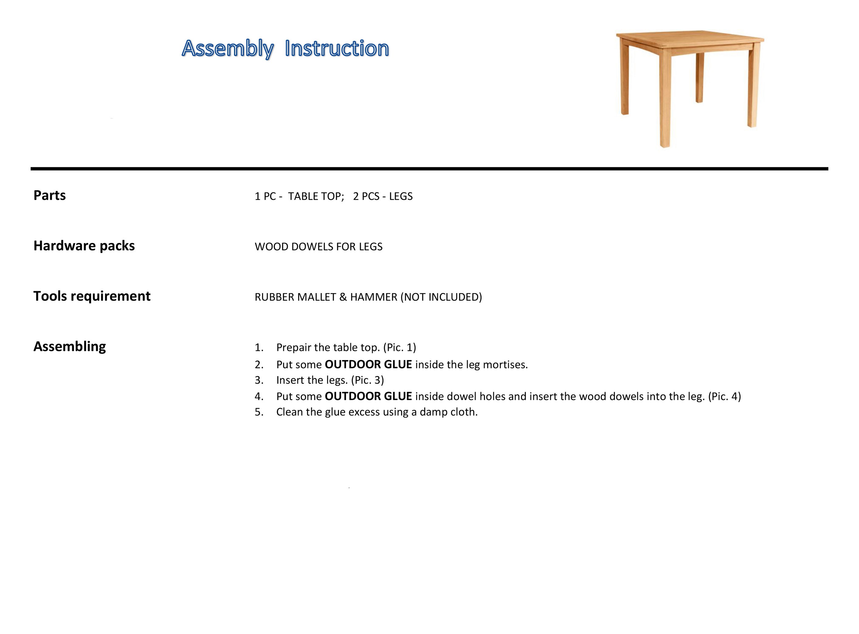 assembly instruction