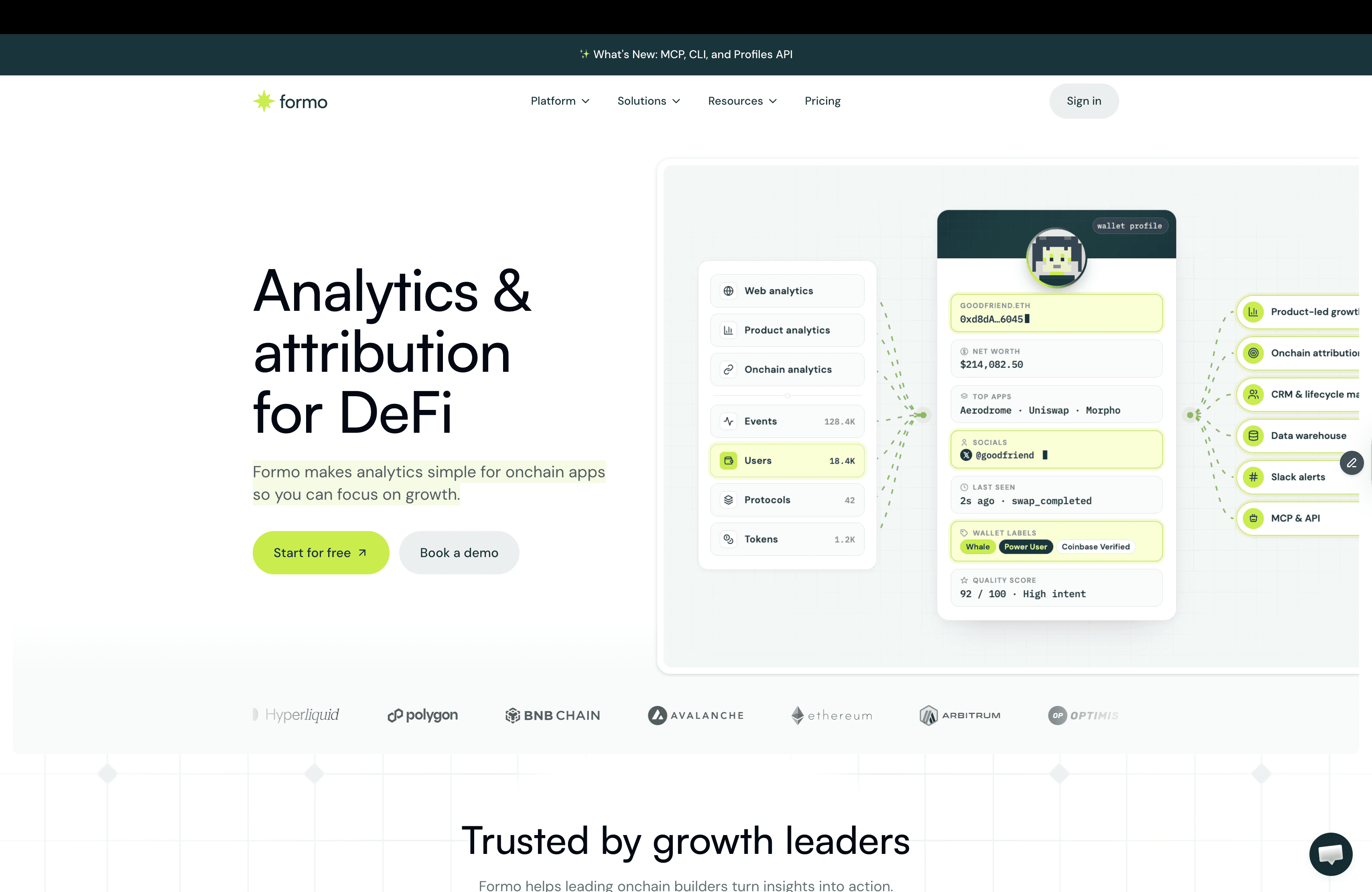 Formo makes analytics simple for onchain apps so you can focus on growth