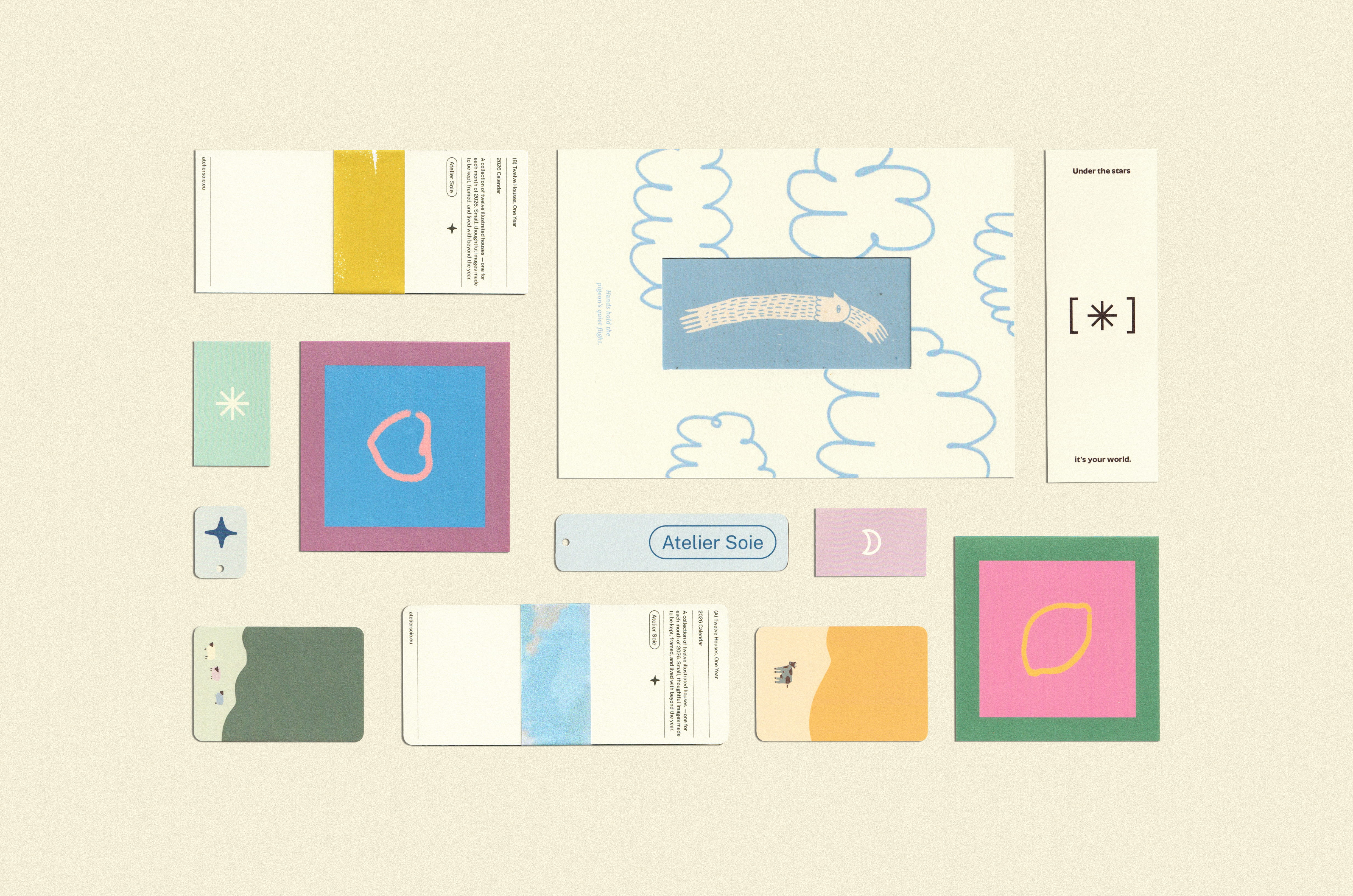 Atelier Soie Shop - Twelve Houeses, One Year, Calendar Design