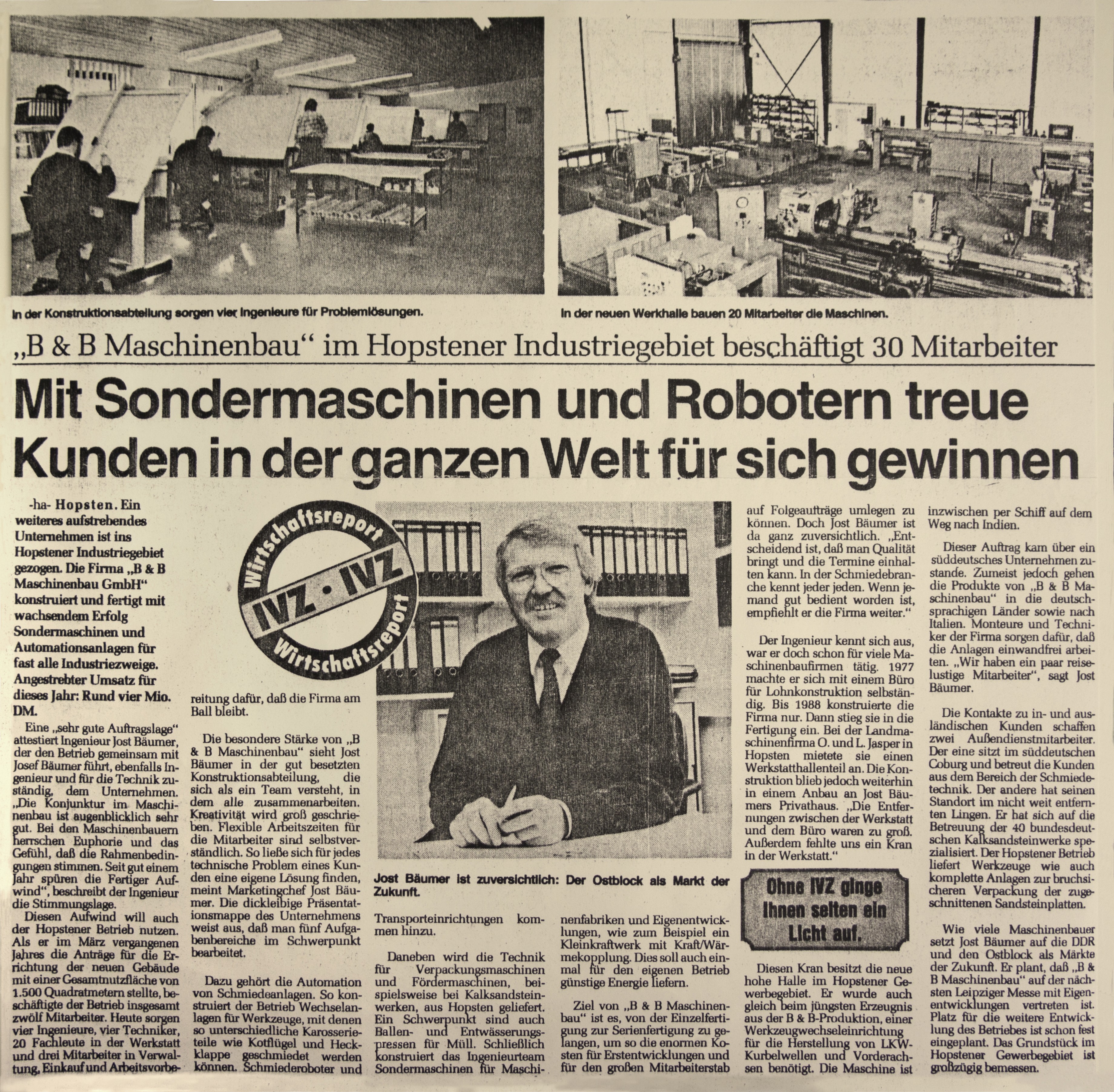 B&B Maschinenbau Hopsten: Artikel über Maschinenbau, Roboter und Kunden weltweit.