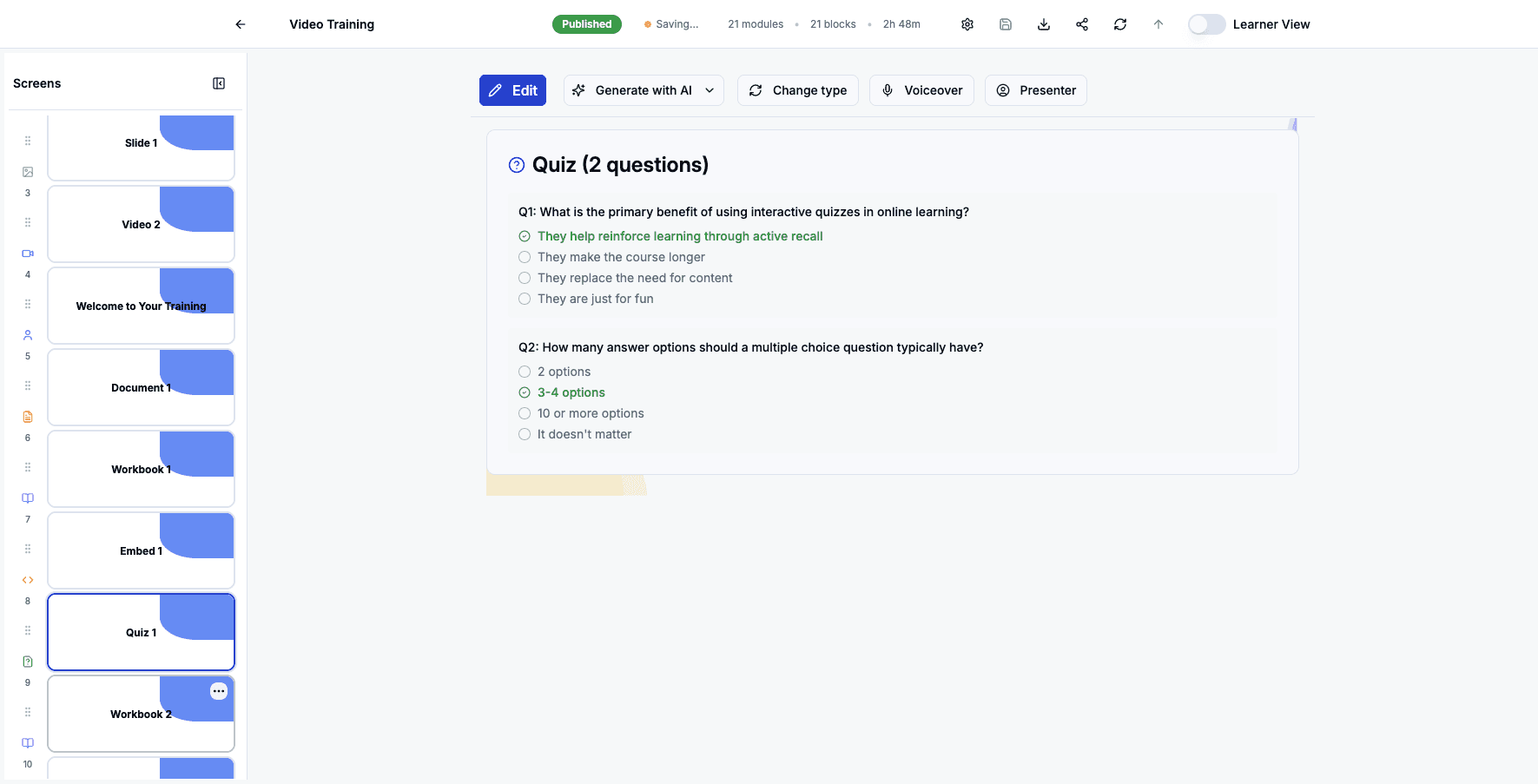 Click the Workbook 2 screen to edit this second interactive workbook.