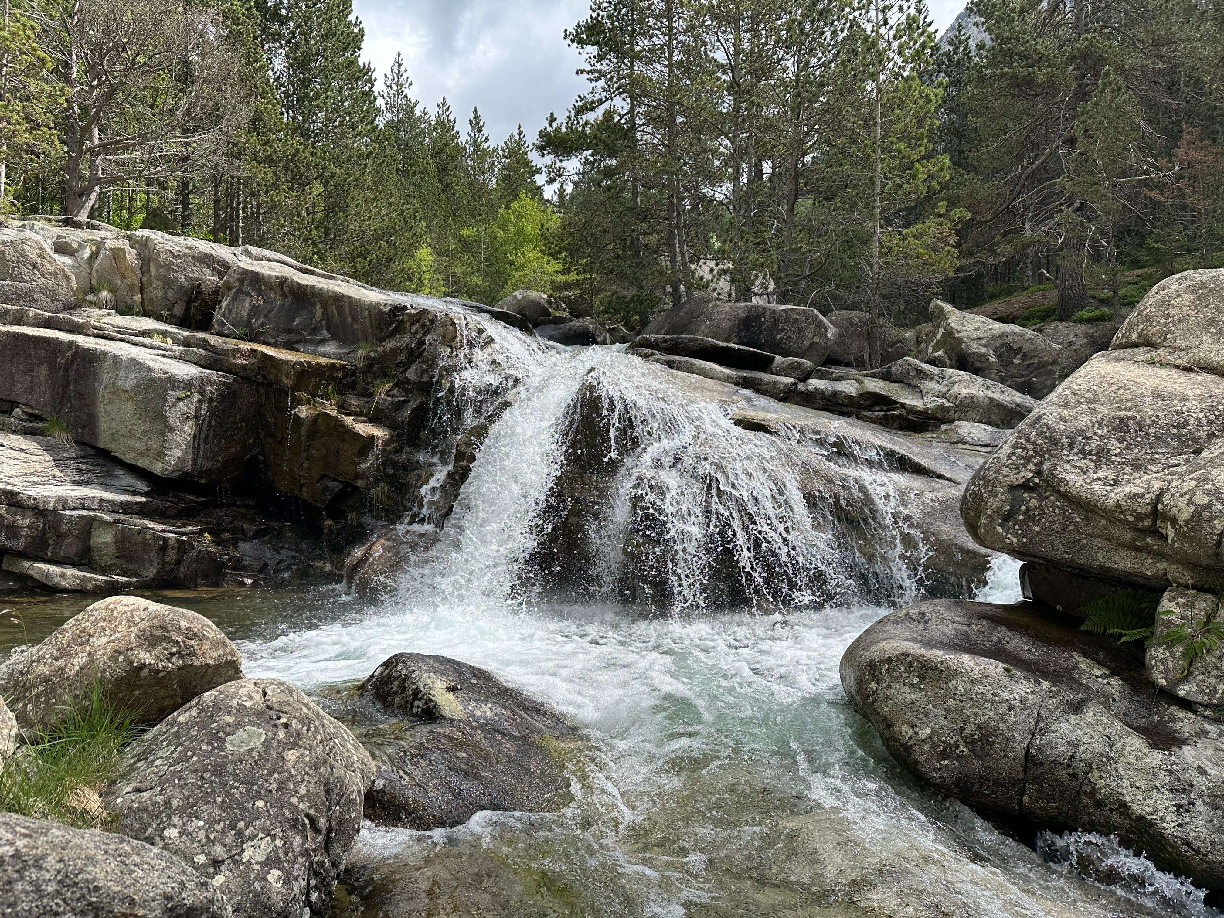 mountain creek in the spanish pyrenees for wild trout on the fly