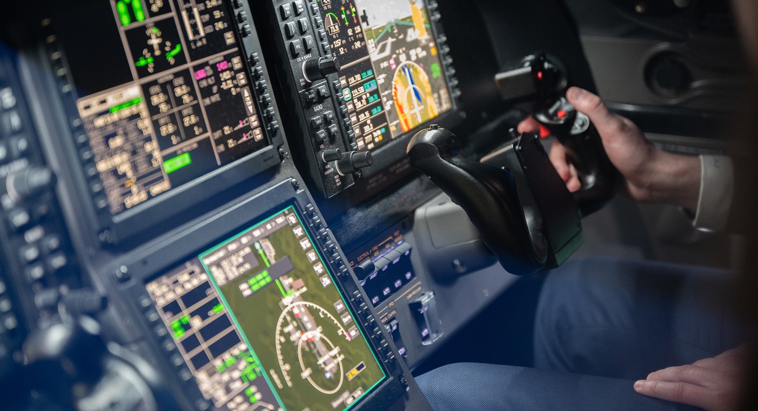 Closeup of Pilatus PC-12 cockpit