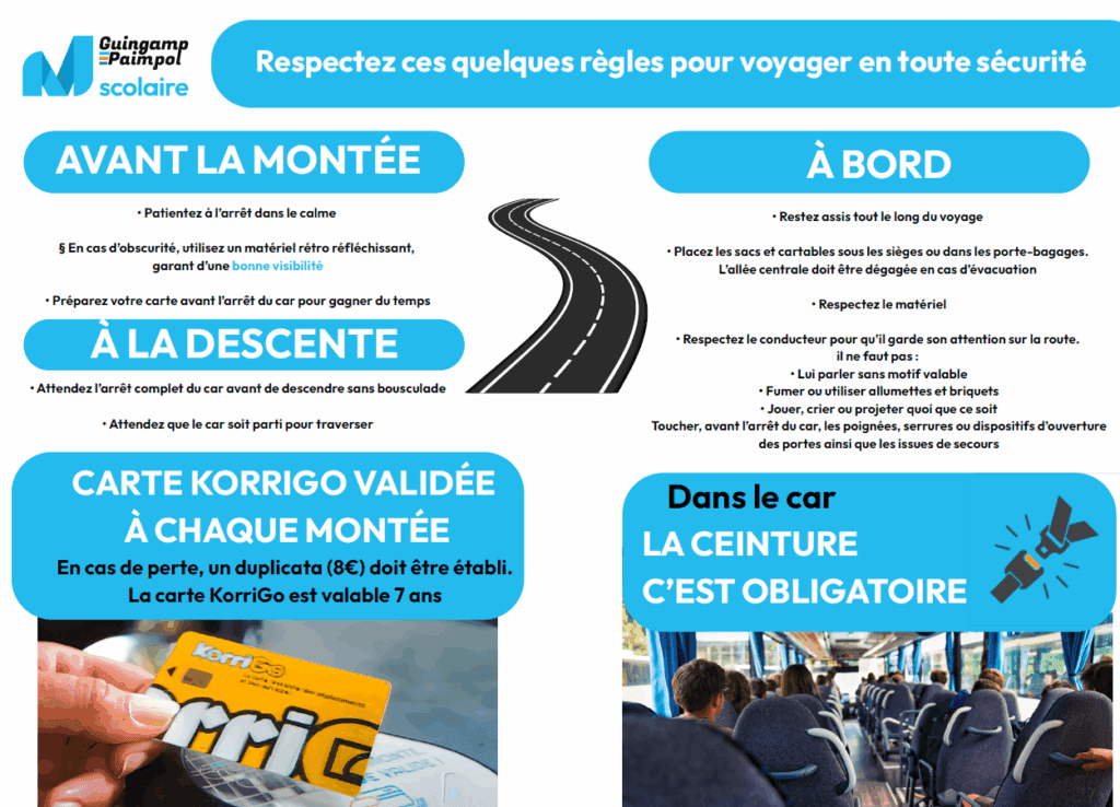 Consignes de sécurité pour le transport scolaire 2025-2026