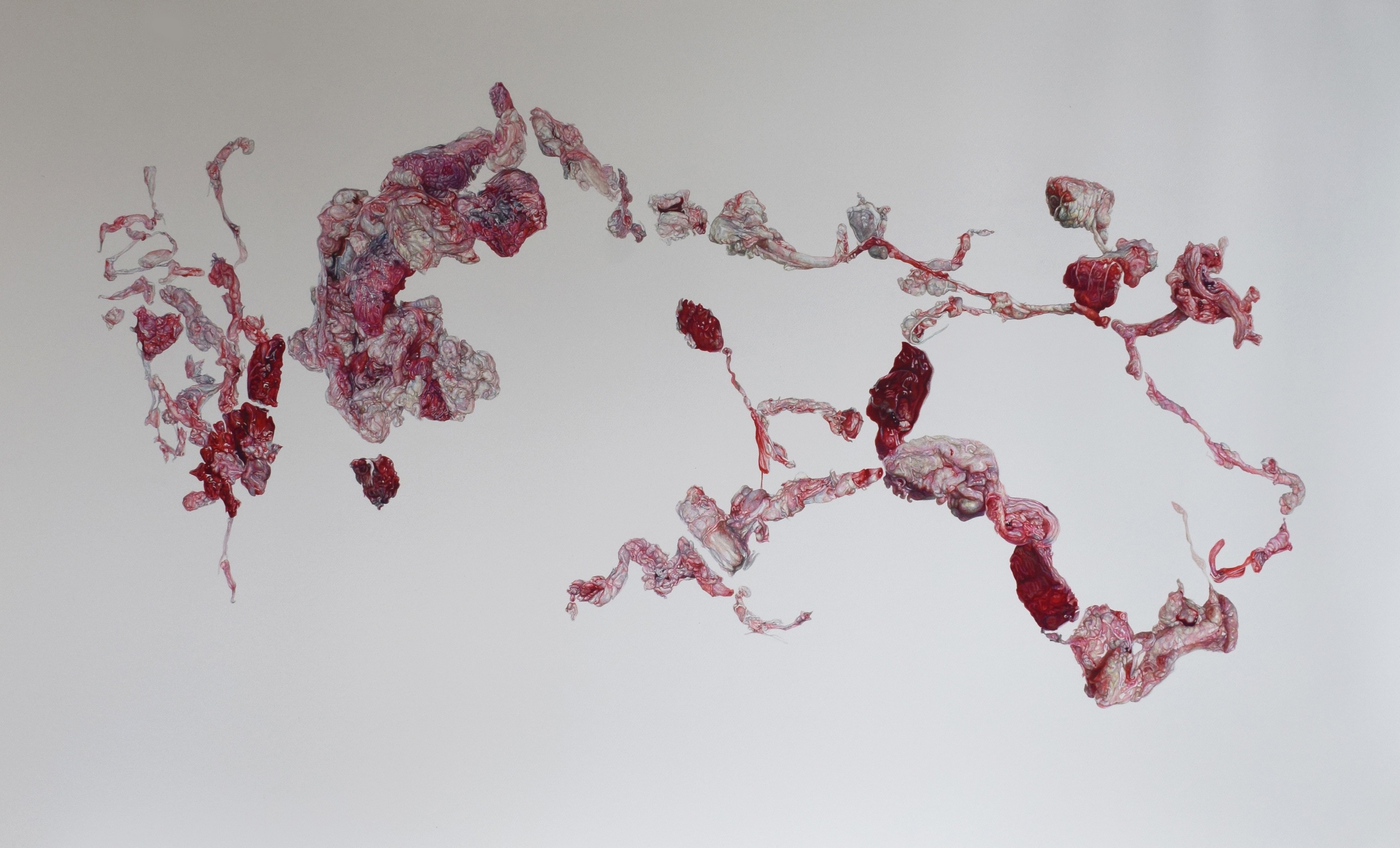 herd of sheep on road painting