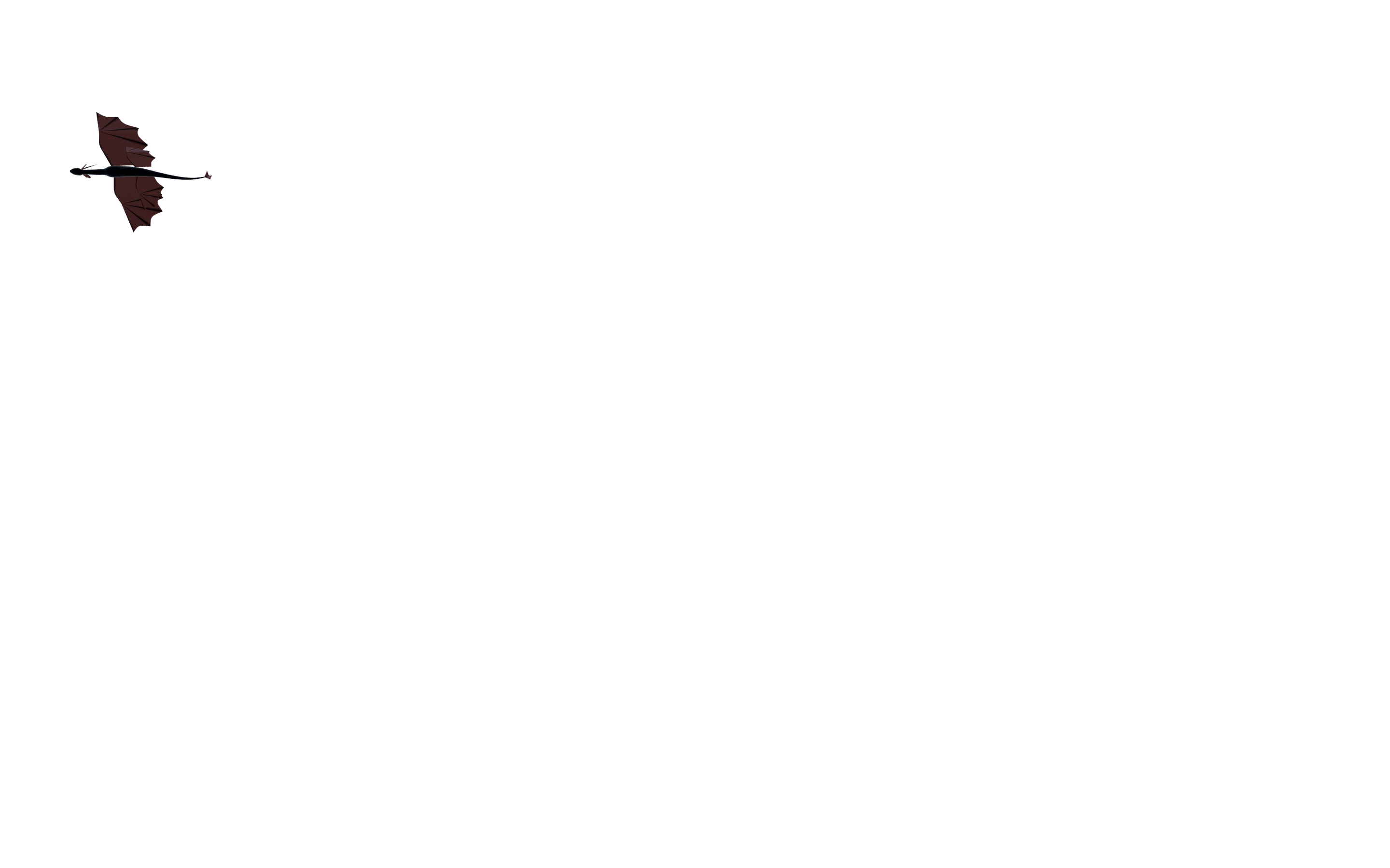 A four-winged dragon crossing the moon