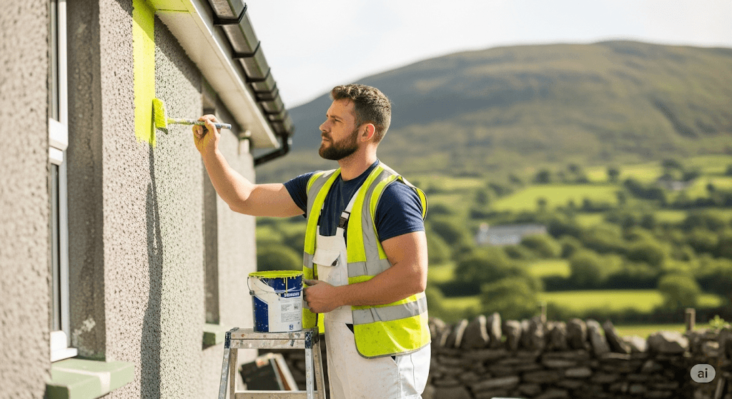 Painting the exterior side of a house