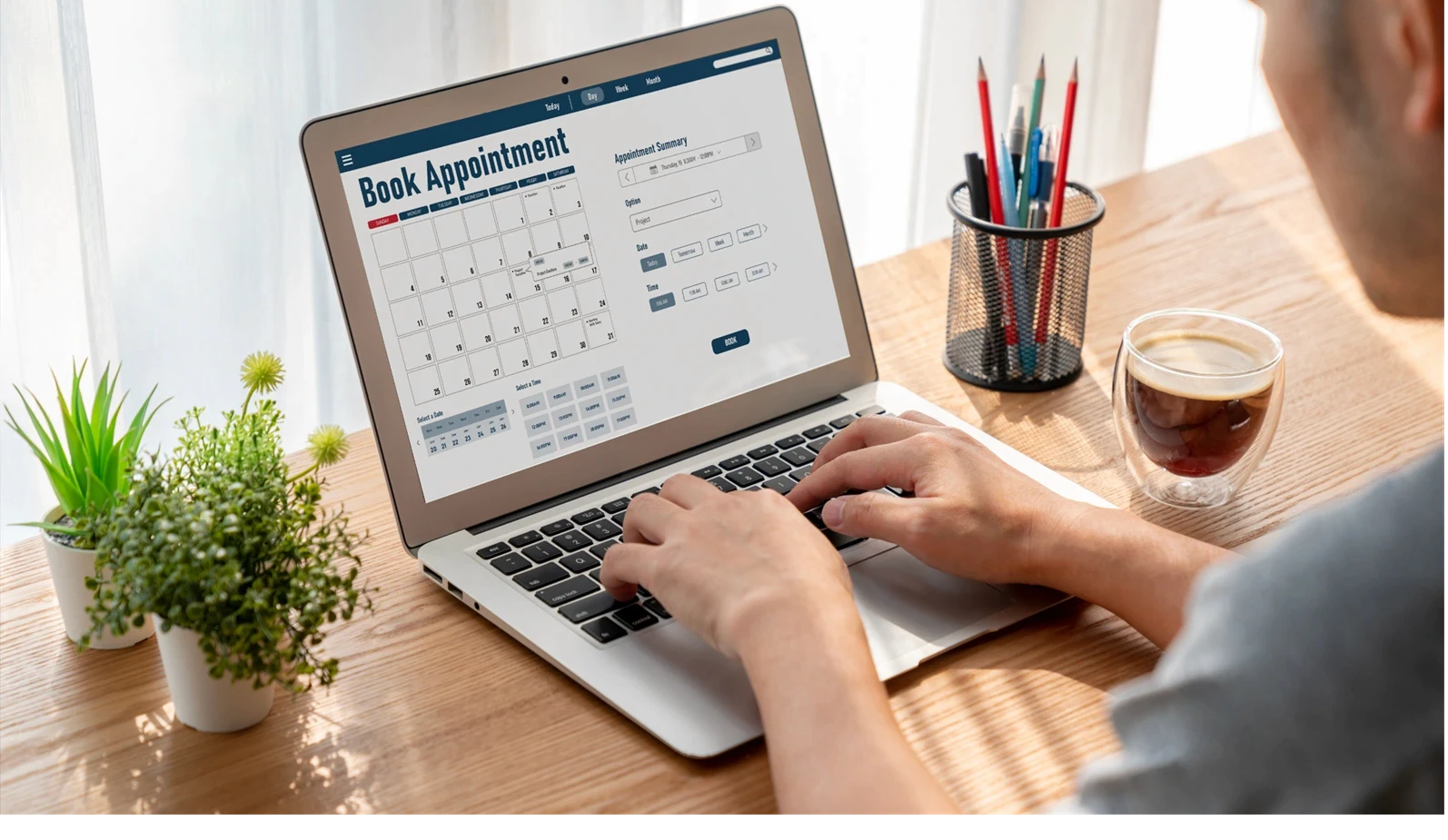 Online applointment booking calendar for modish regristration on the internet website