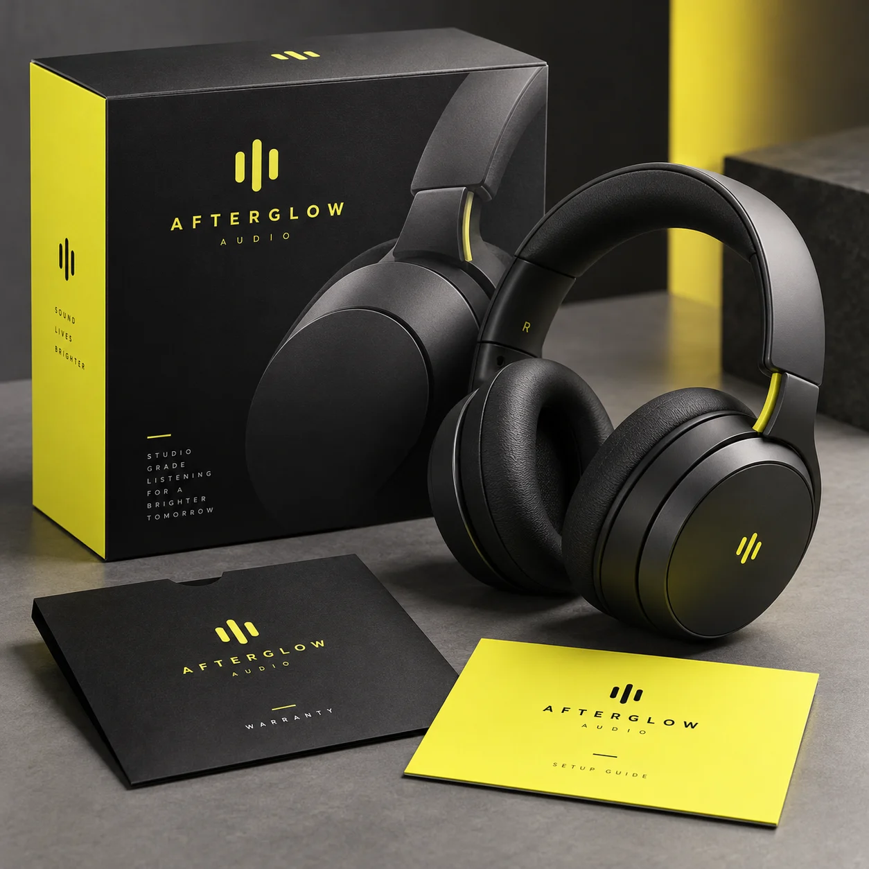 Afterglow Audio brand identity — audio equipment design presentation