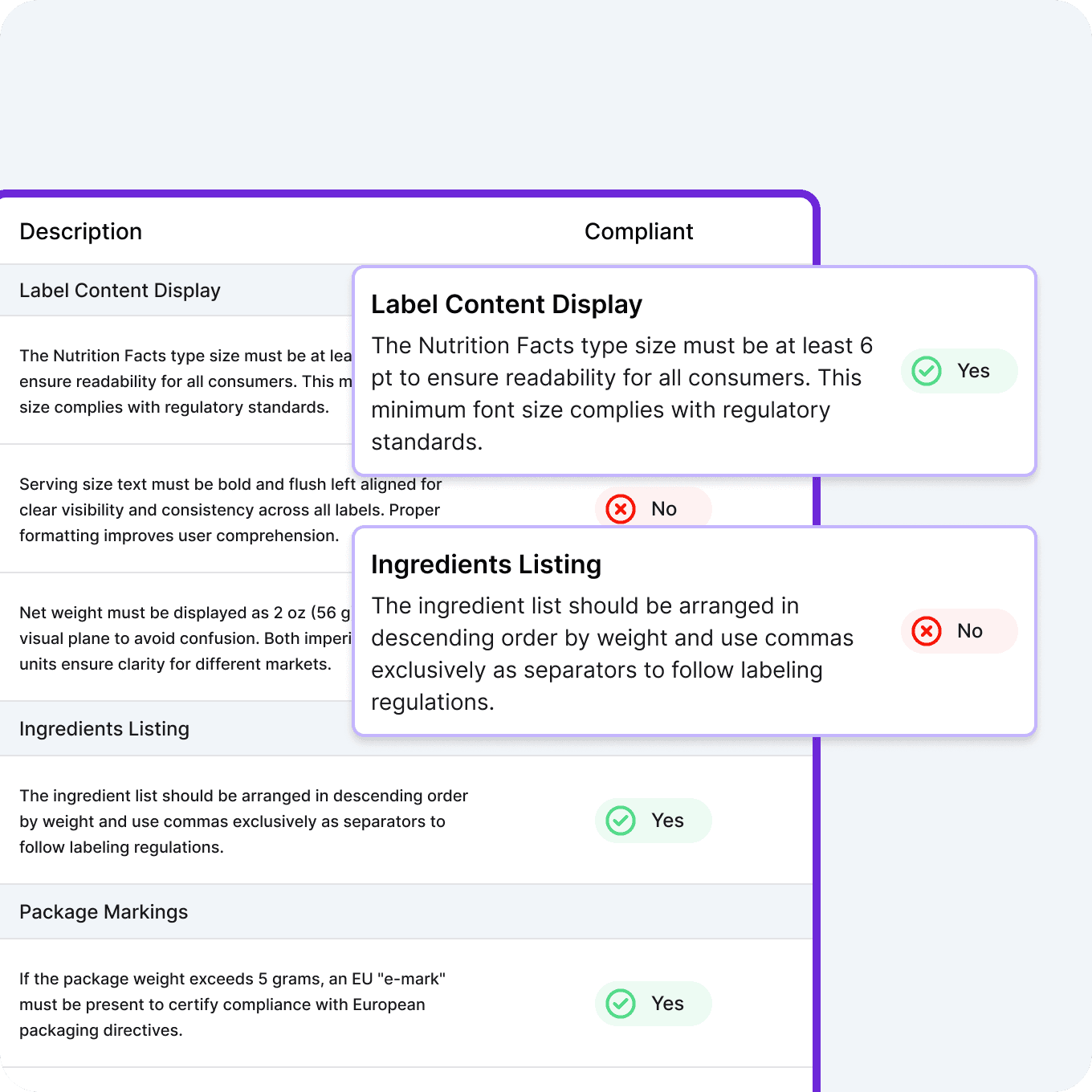 AI food and beverage label compliance checks