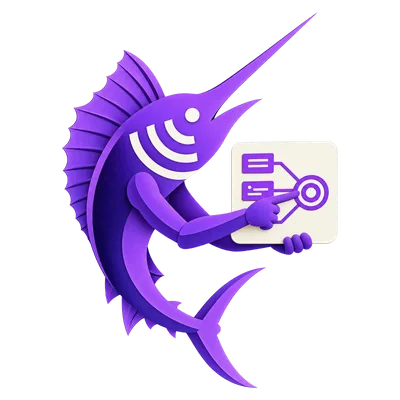 Marlin pointing at a flow diagram