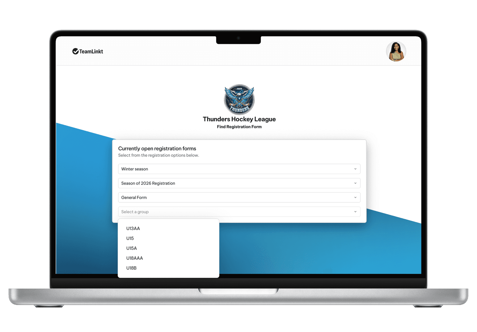 TeamLinkt's Hockey Website Registration Forms Linked 