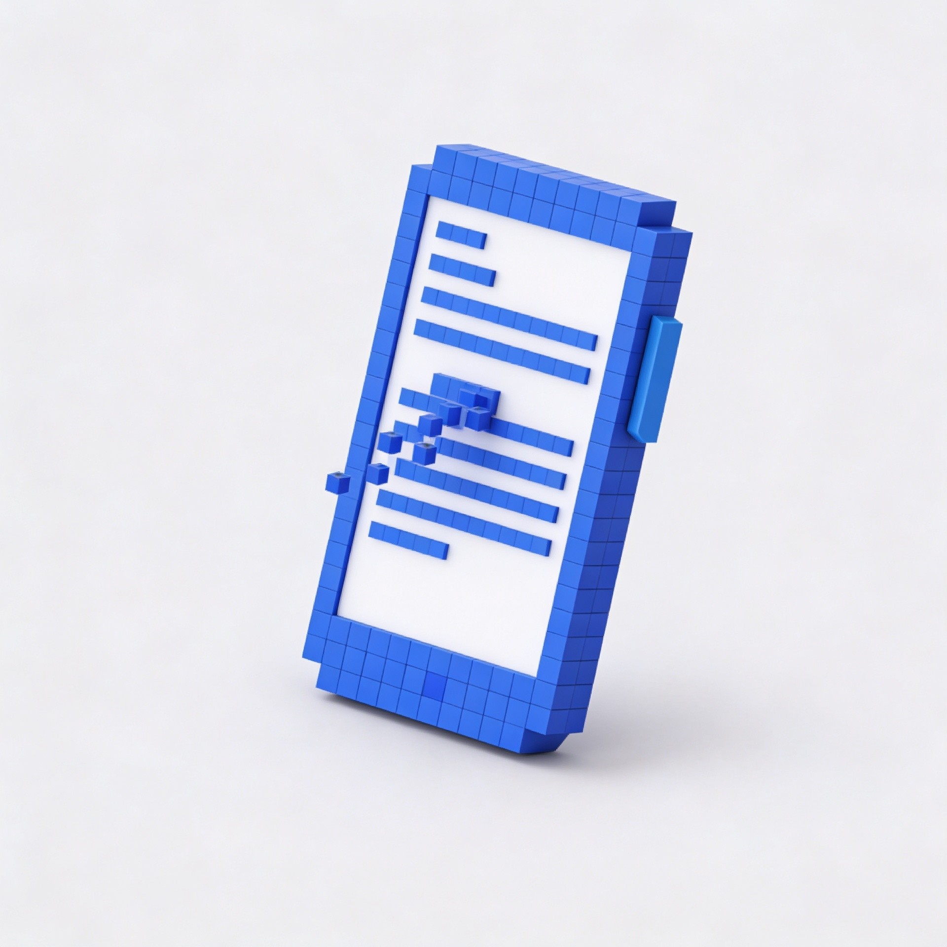 Blue voxel phone symbolizing UX improving content engagement