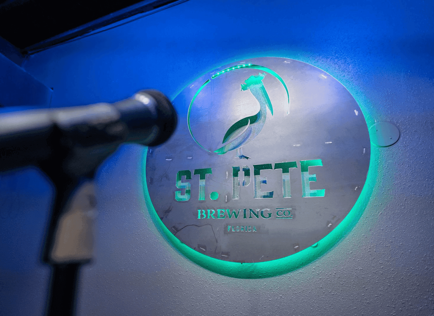 Iconic St Pete Brewing Co Neon Sign