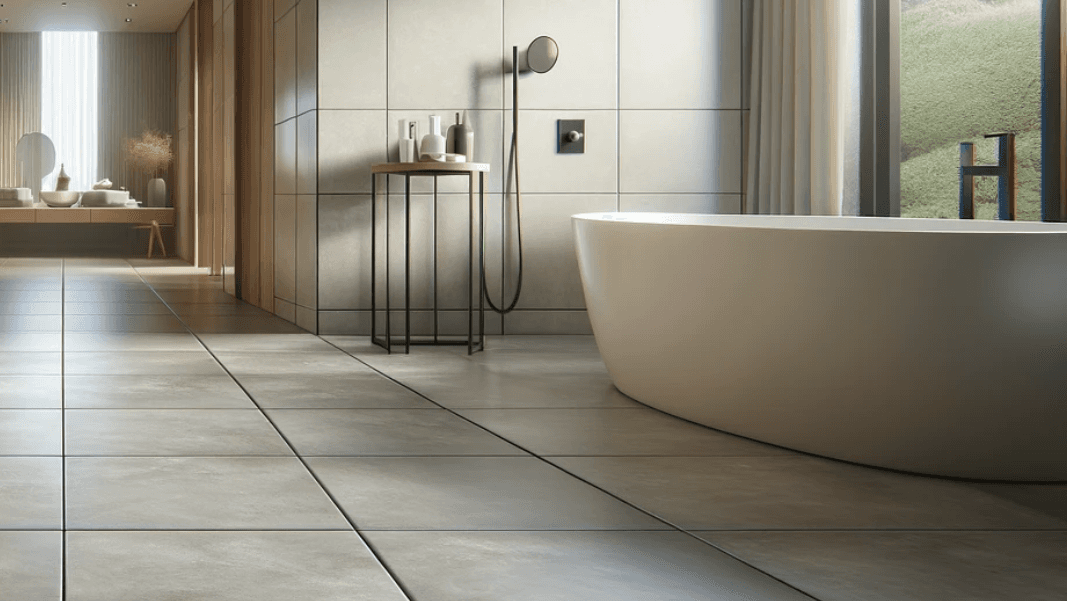 magic plan bathroom floor layout with bathtub placement and tiled surface design