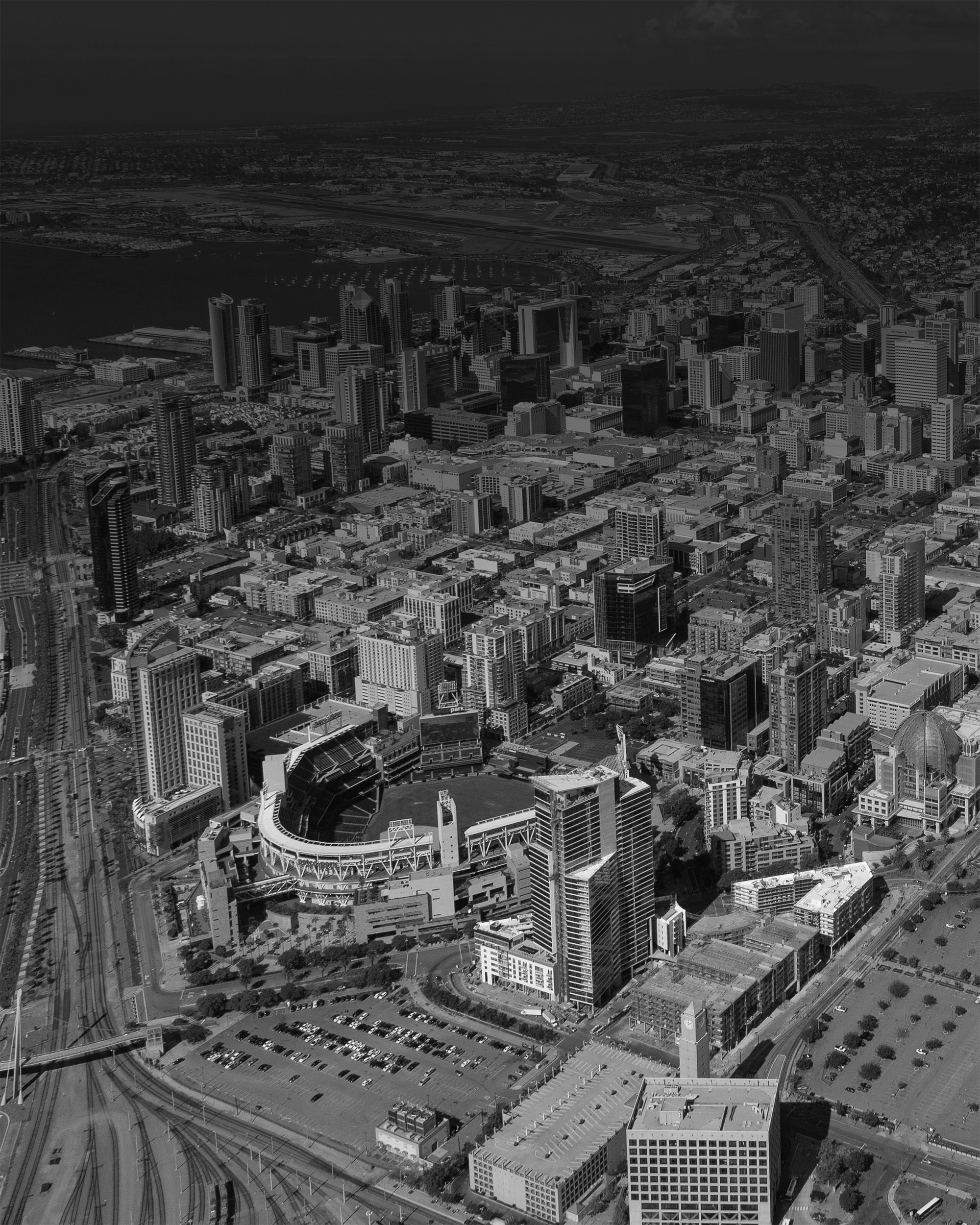 Large sports stadium illustrating wide-area cellular coverage for FreeSpeak Cell intercom communication.