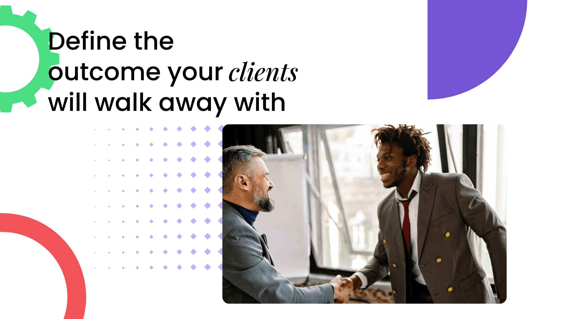 Coach defining clear client outcomes during a conversation, highlighting the importance of transformation-driven offers in online coaching.