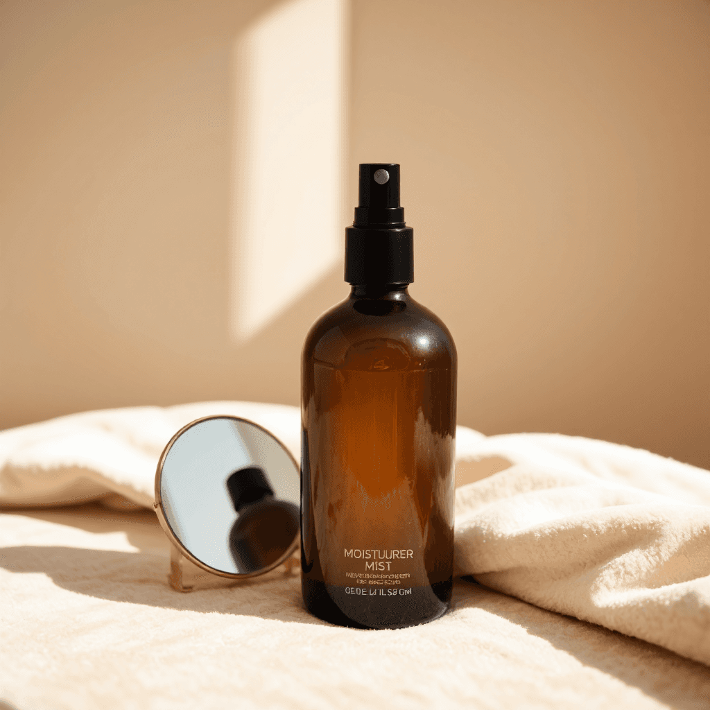 product photography of a bottle of moisturizer mist