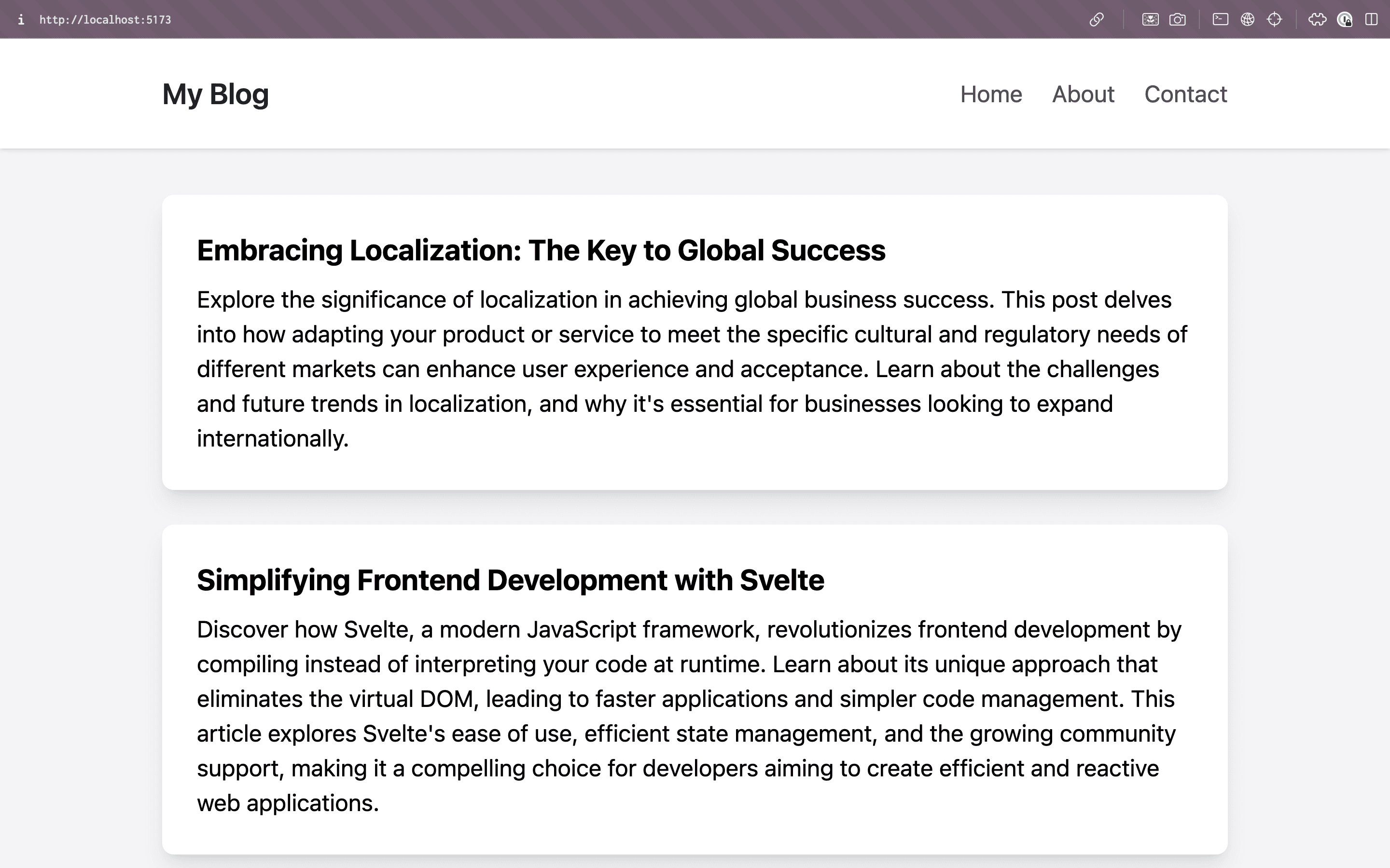 Svelte App Localization