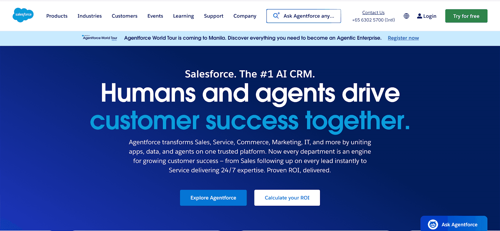 Salesforce website homepage