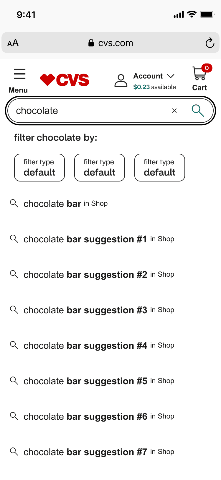 screenshot showing old ui with retail filters