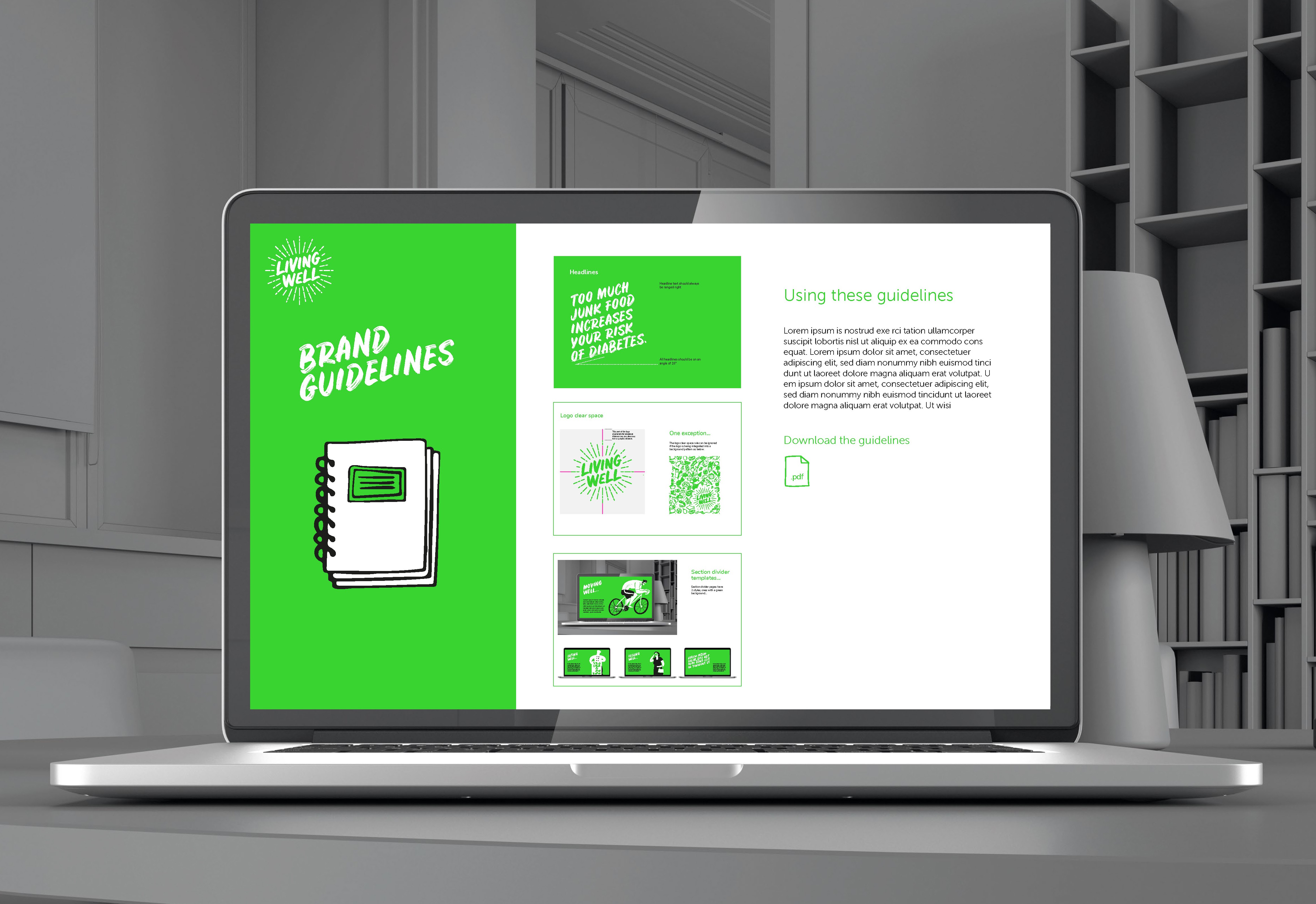 Living Well Toolkit on laptop