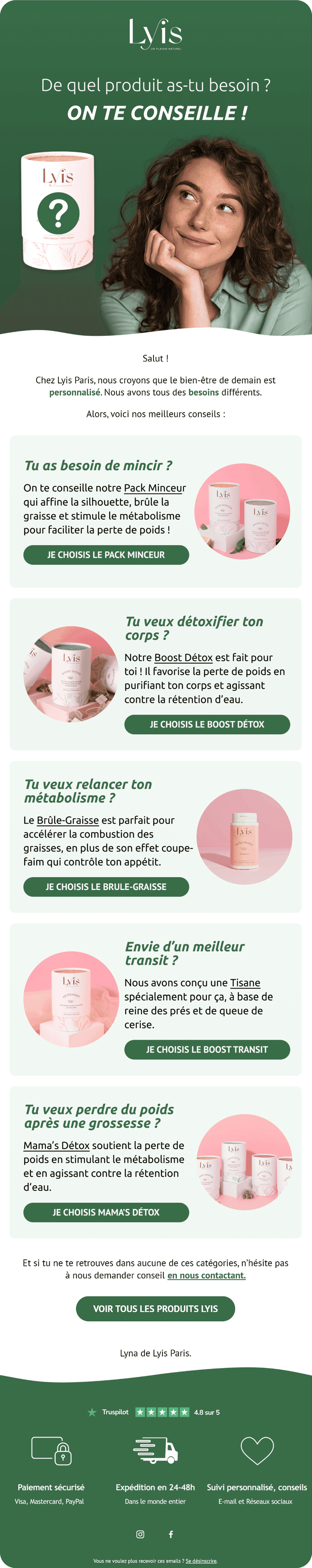 Une image verticale de mail affichant une interface claire avec divers boutons, éléments de texte et graphiques visuels.