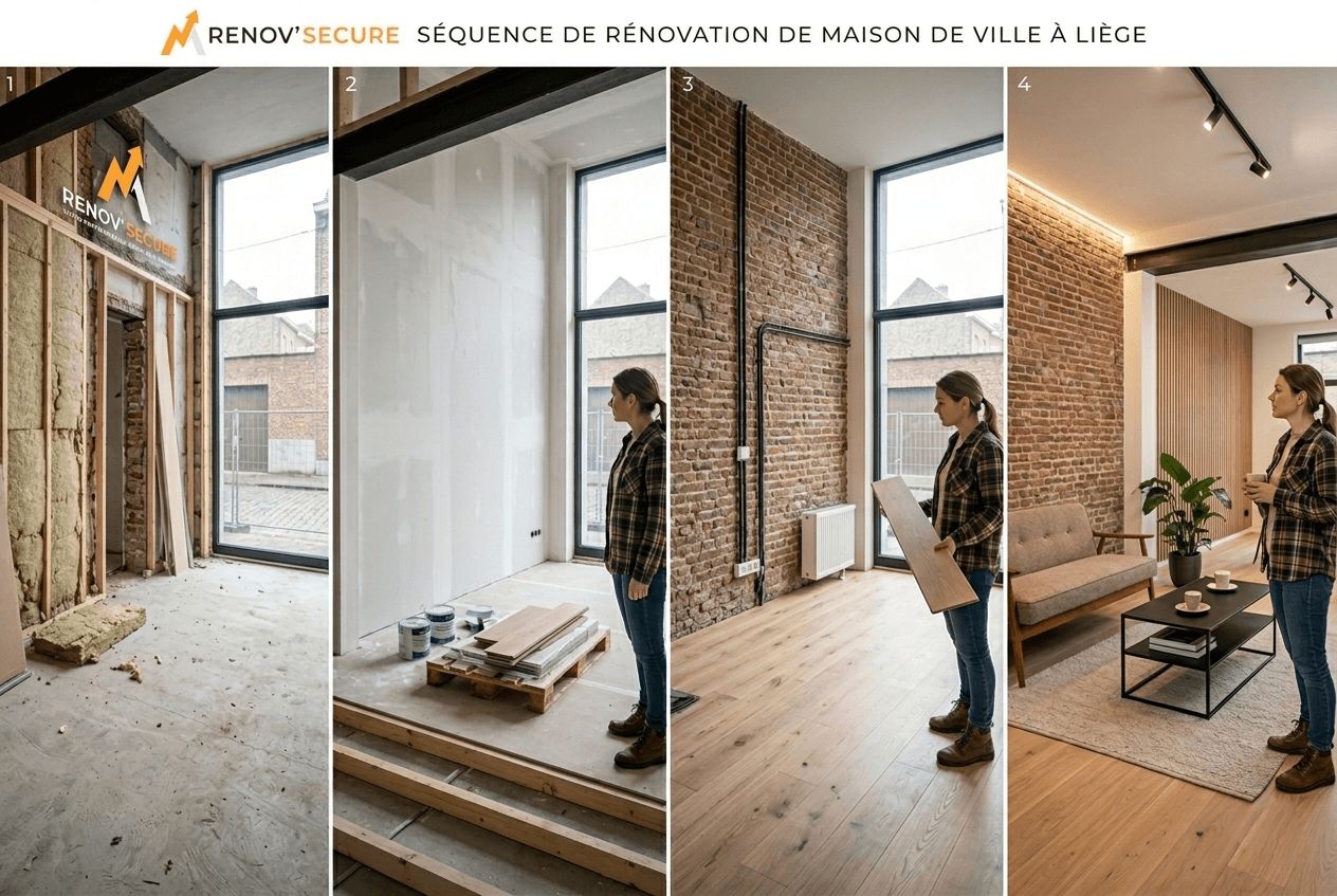 Étapes d’une rénovation générale maison en Belgique du chantier à l’intérieur fini