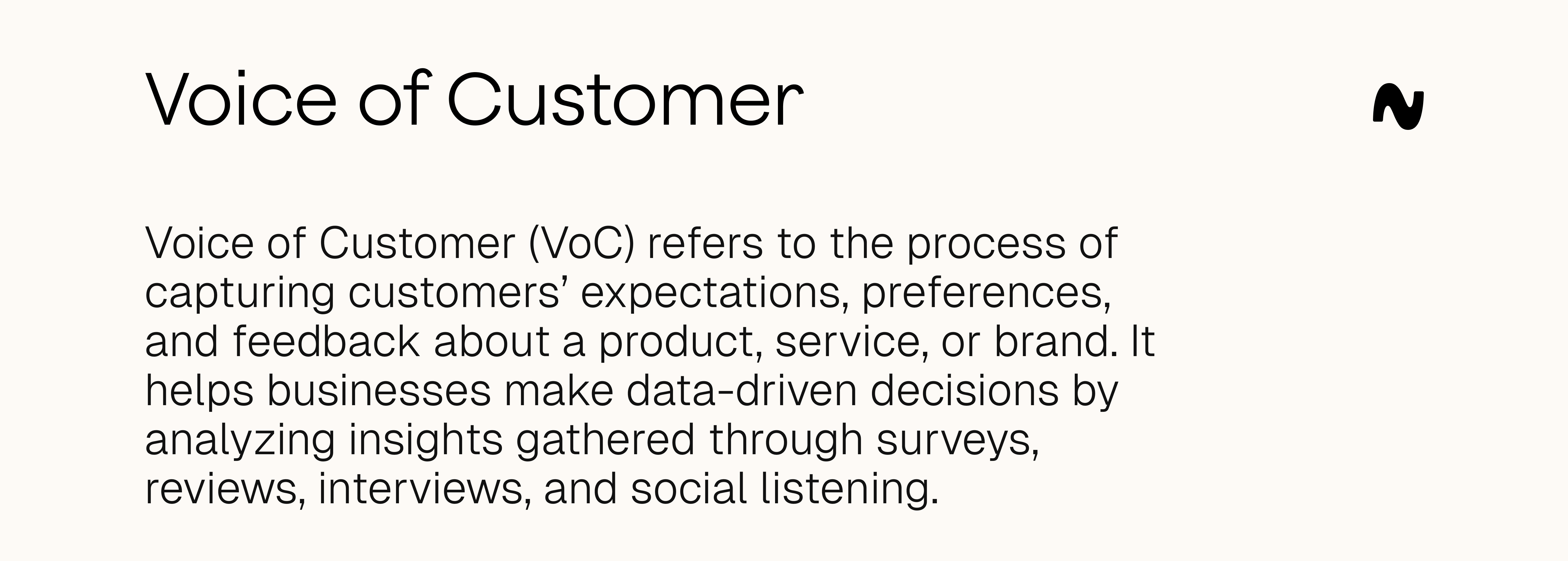 Voice of customer definition