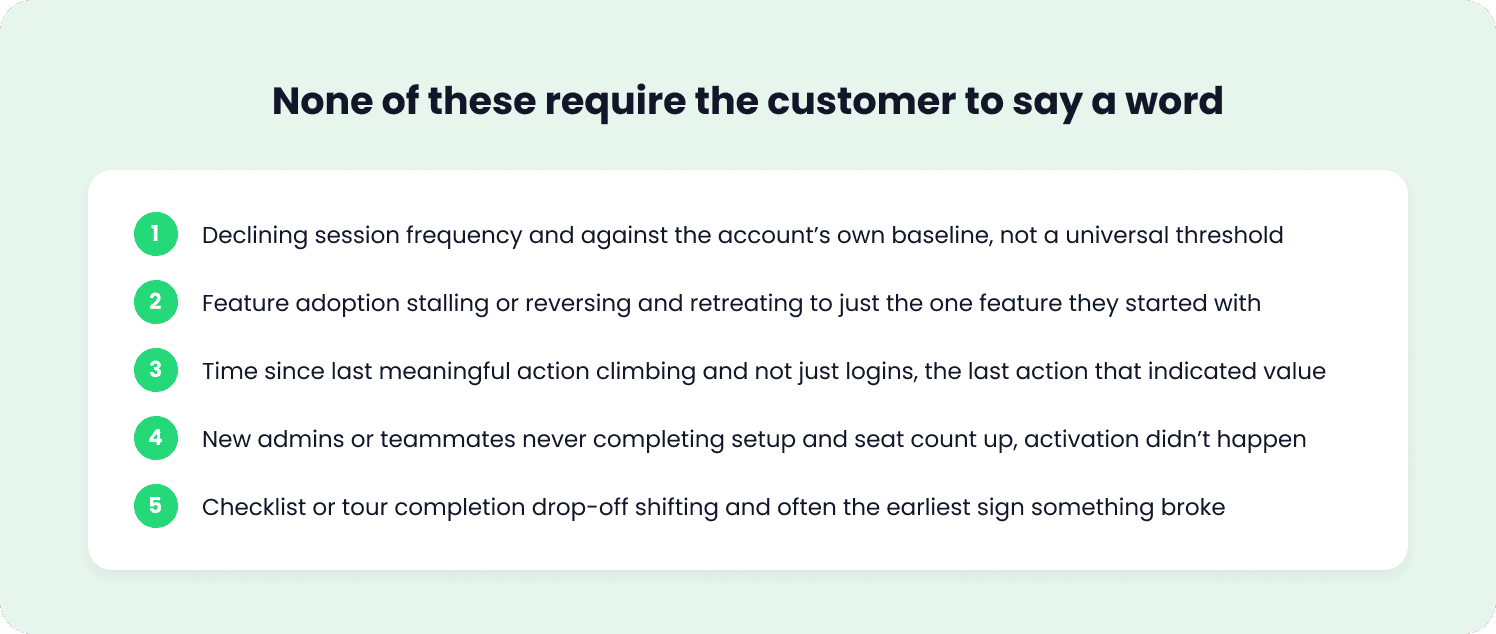 patterns to detect customer health score
