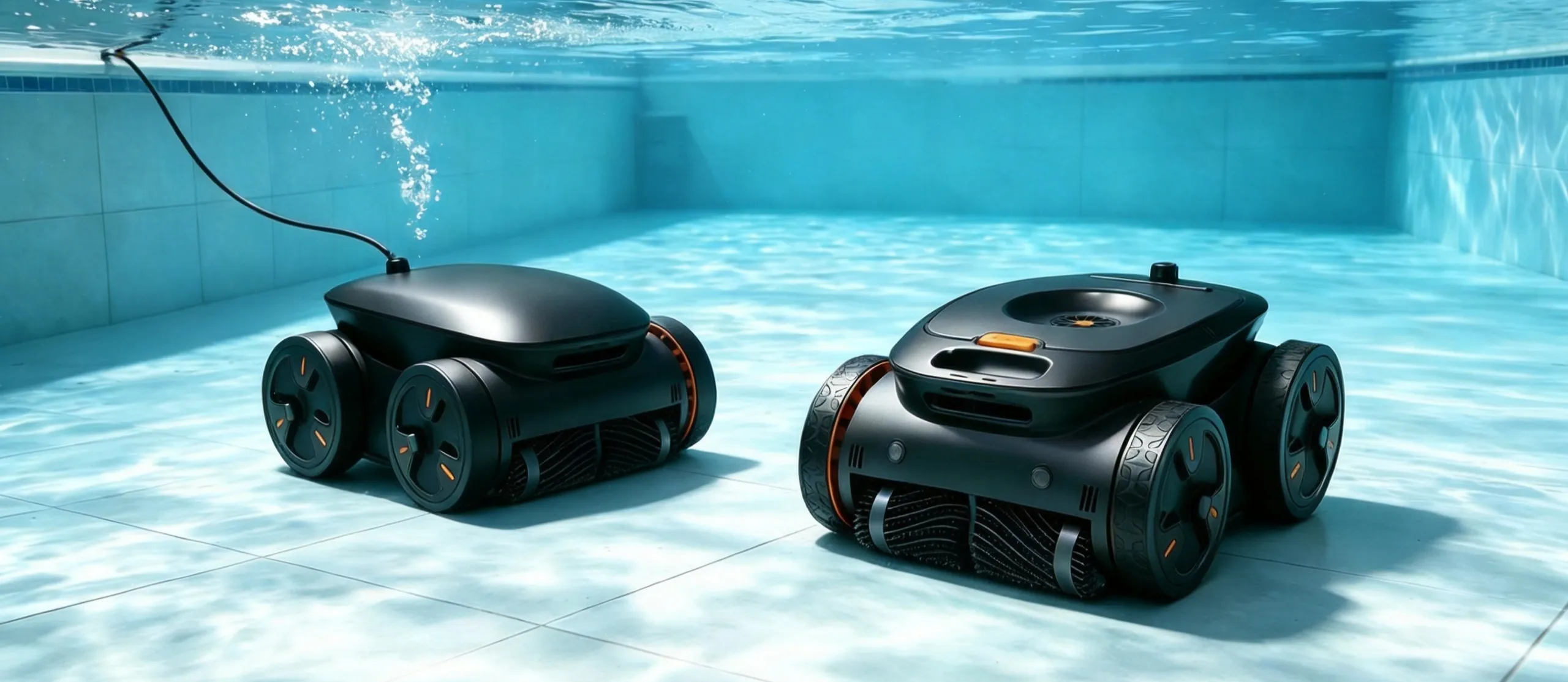 Side-by-side comparison of corded and cordless robotic pool cleaners
