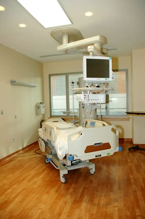 Modern hospital room with medical equipment