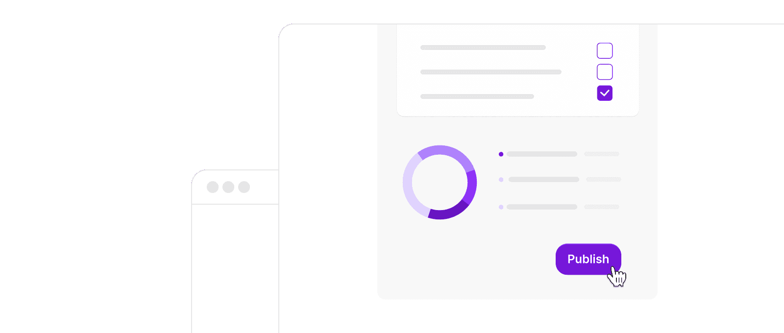 Digital ESG report with pie chart and document icons.