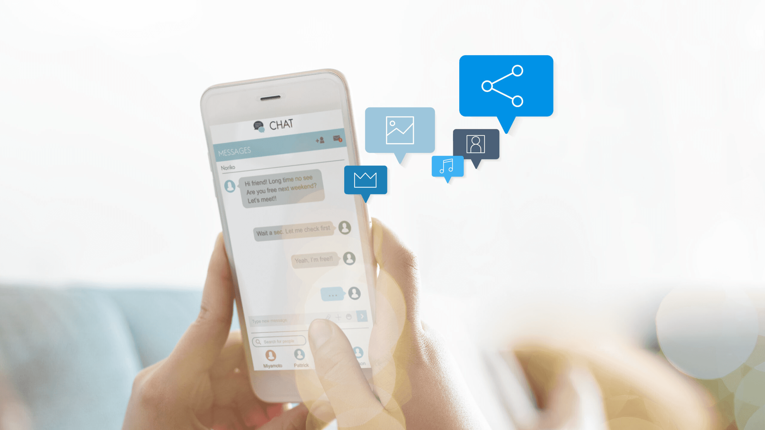 Person using smartphone chat messaging app - Lead Management Chatbot