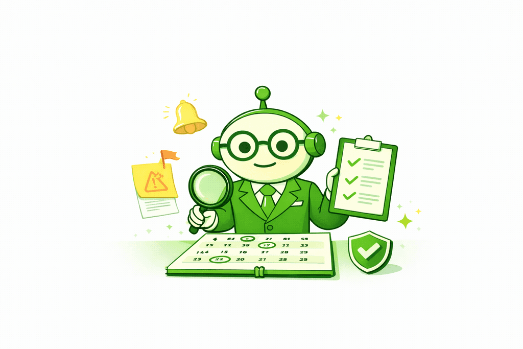 Kontrola terminów podatkowych – robot księgowy analizuje kalendarz i checklistę