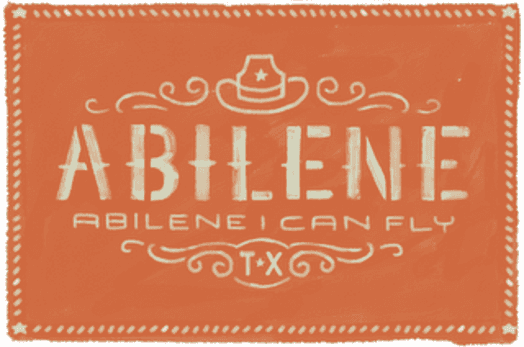 An orange logo with white text that says: Abilene.