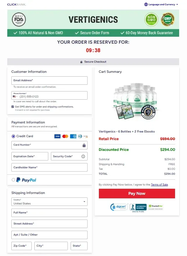 Vertigenics official supplement buy dashboard image