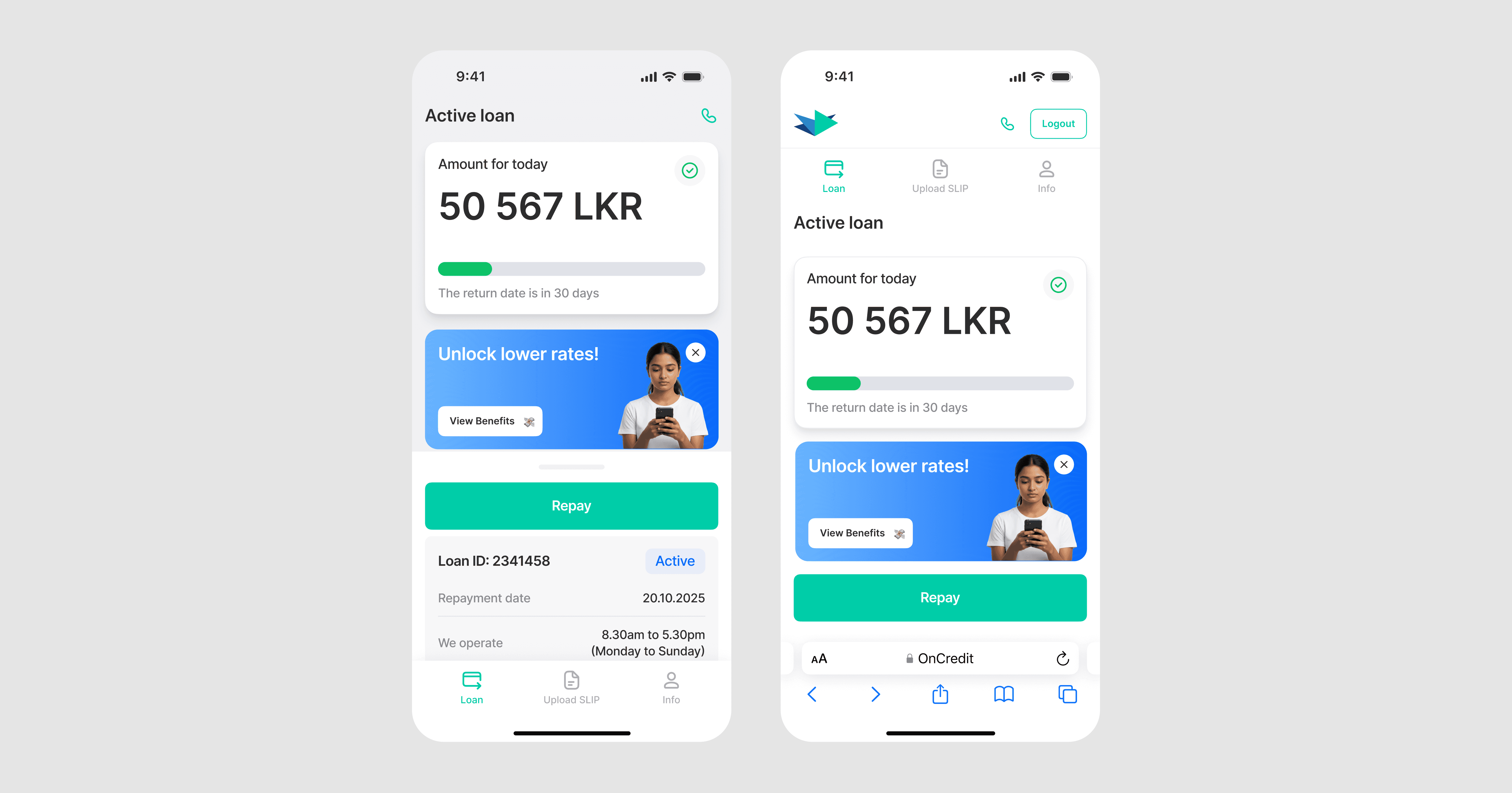 A mockup for an iPhone placed on a table for a personal finance mobile app