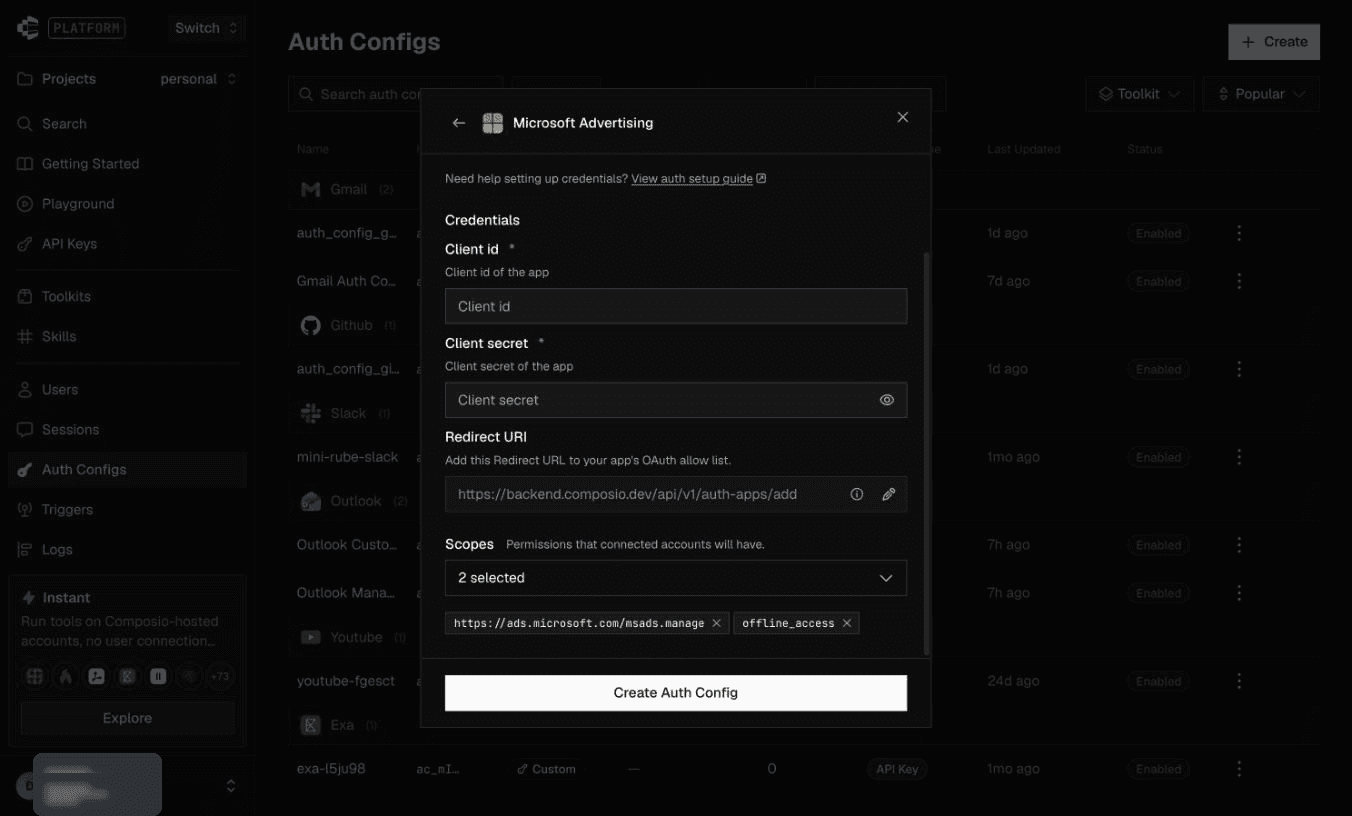 Original v1 callback and Microsoft Advertising OAuth scopes