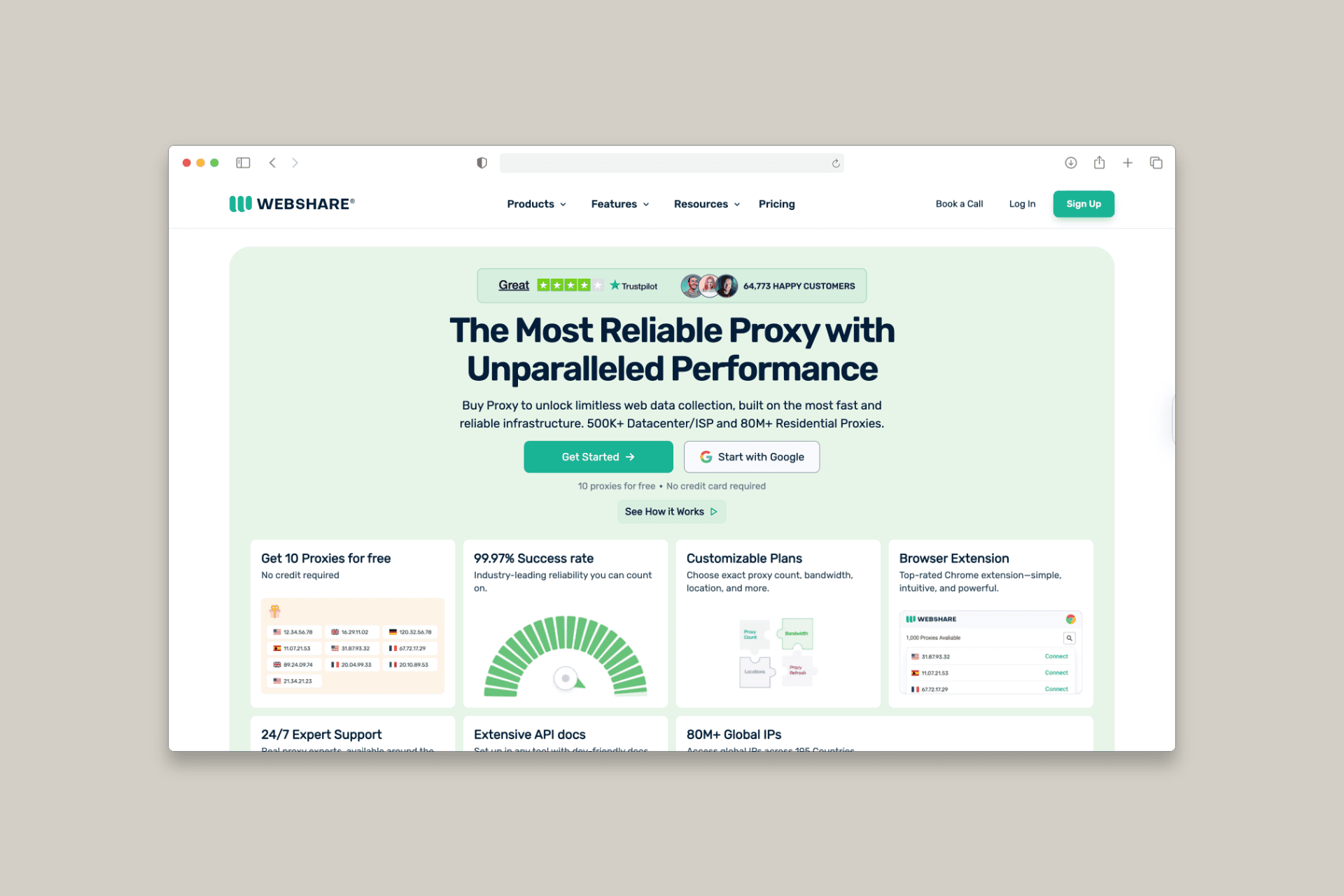 Webshare homepage mockup