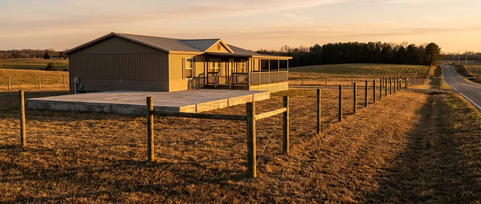 Countryside house at sunset, ideal for RockN' Socials Digital Marketing Agency.