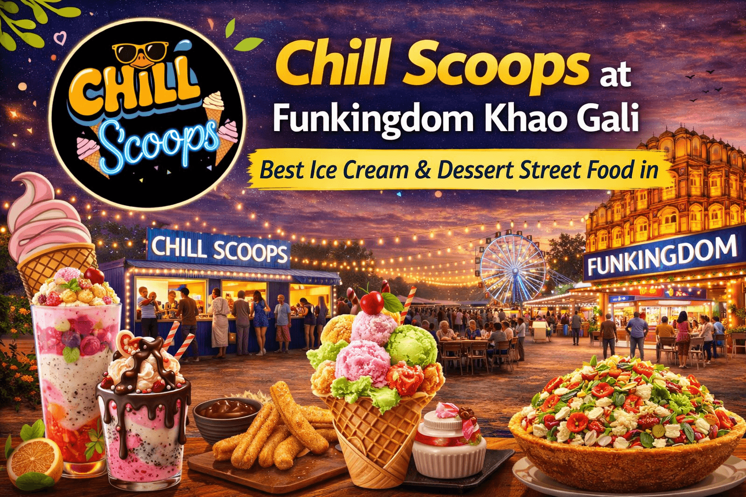 Chill Scoops at Funkingdom Khao Gali - Best Ice Cream & Dessert Street Food in Jaipur