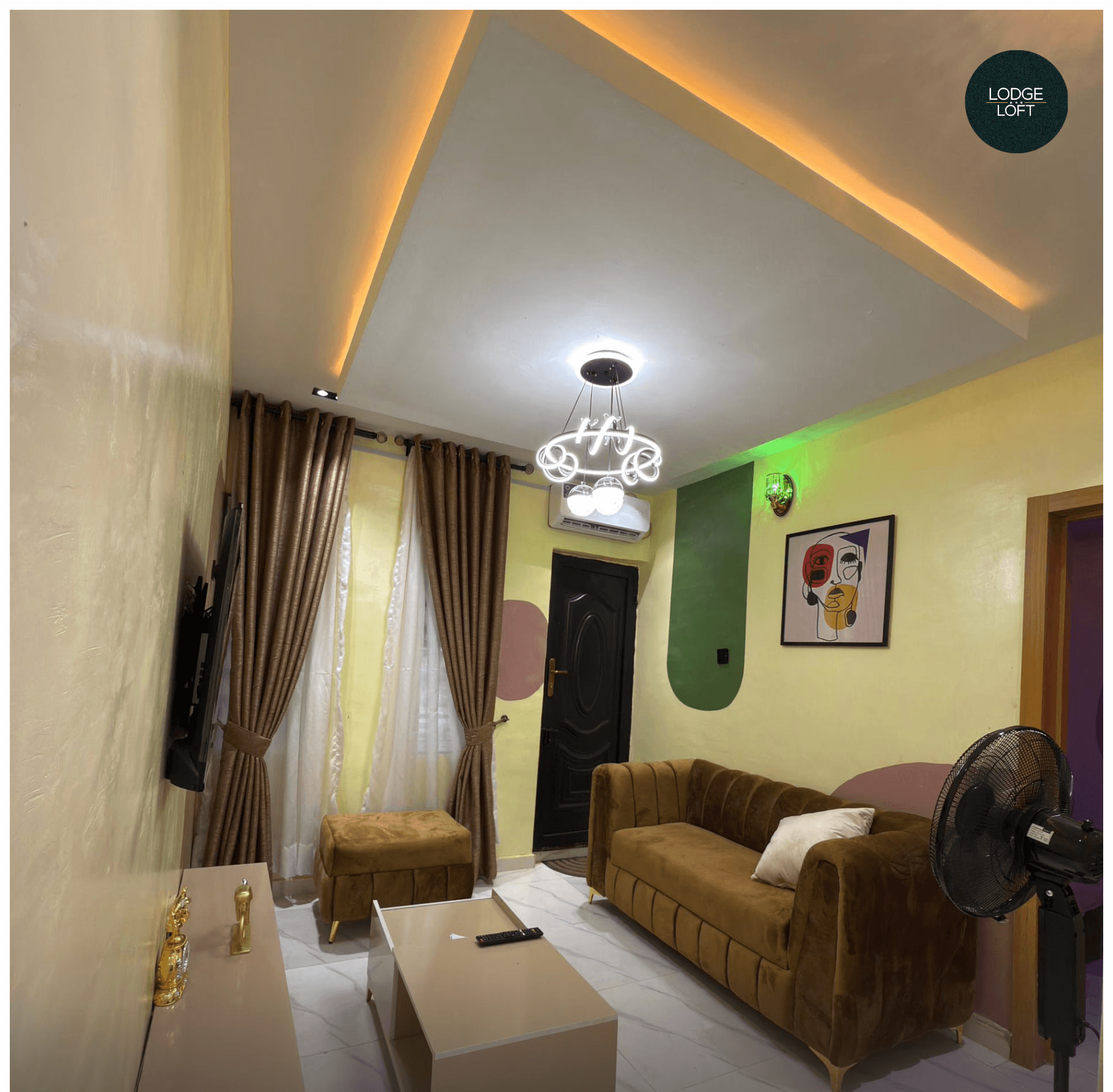 Cozy living area at Havana Isimi Apartment, one-bedroom shortlet in Gbagada, Lagos