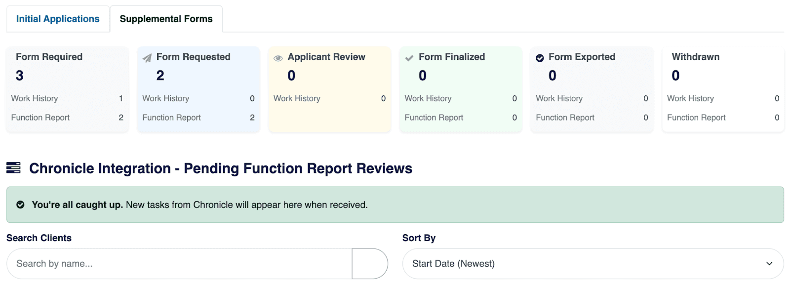 caught up status in benny for chronicle integration